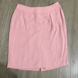 Vtg Style & Co 100% Silk Pink Pencil Skirt Sz 4P Preppy Easter Coquette Classic